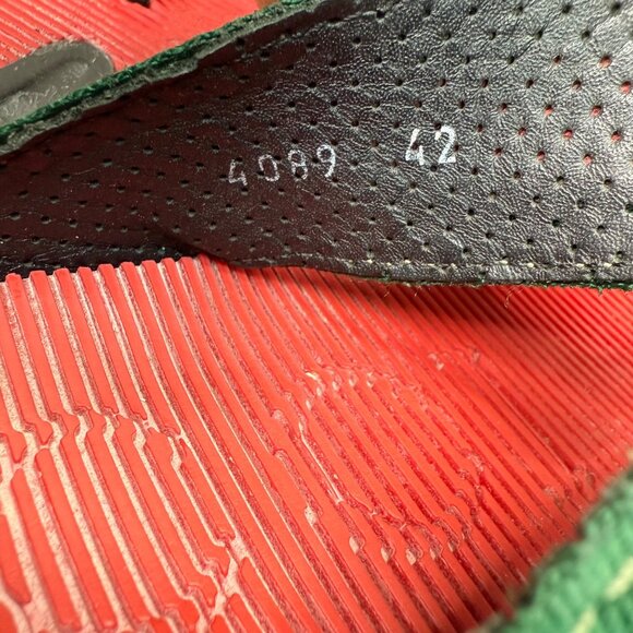 Gucci Sherry Line Mens Size 42 EU 9.5 US Red & Green Thong Sandals - Picture 4 of 8